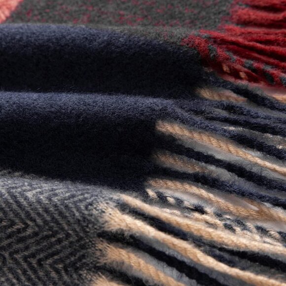 Women's Wool Scarf - Cashmere Feel Winter Checked Scarves for Women, Large Soft - Picture 7 of 8